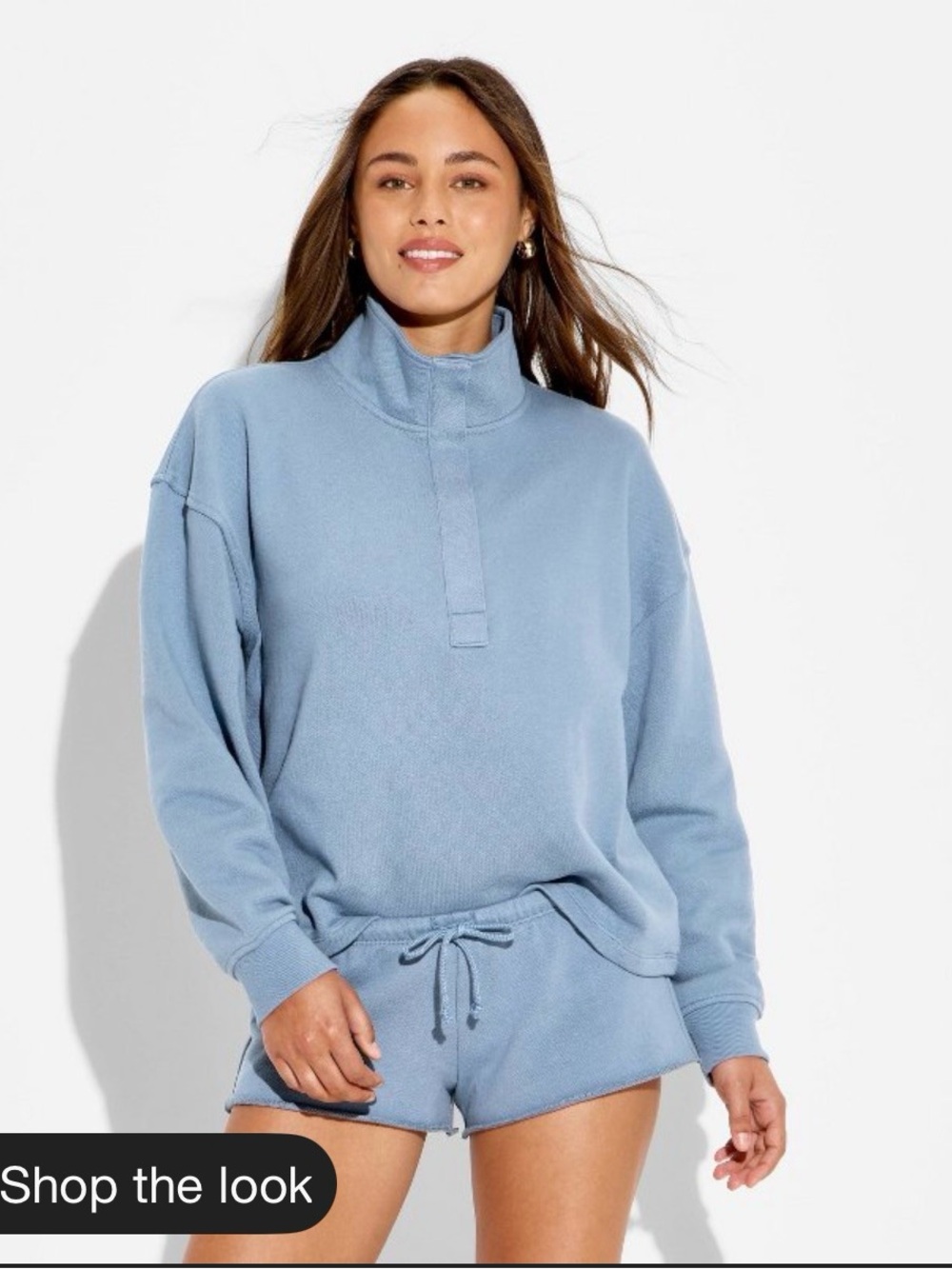 NWT! Wild Fable Cozy Blue Quarter-Zip Sweatshirt - Lightweight from Target